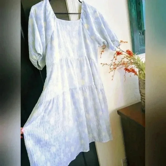 Love Olive Co Floral Midi Dress in Light Blue - Picture 1 of 5